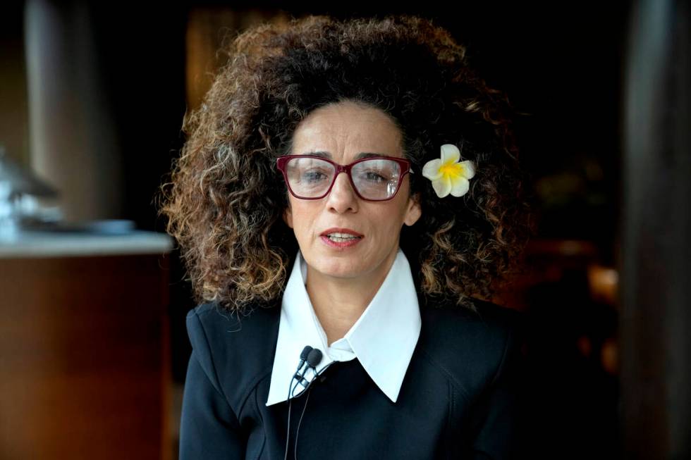 Masih Alinejad, 48, a prominent Iranian American human rights activist attends an interview wit ...