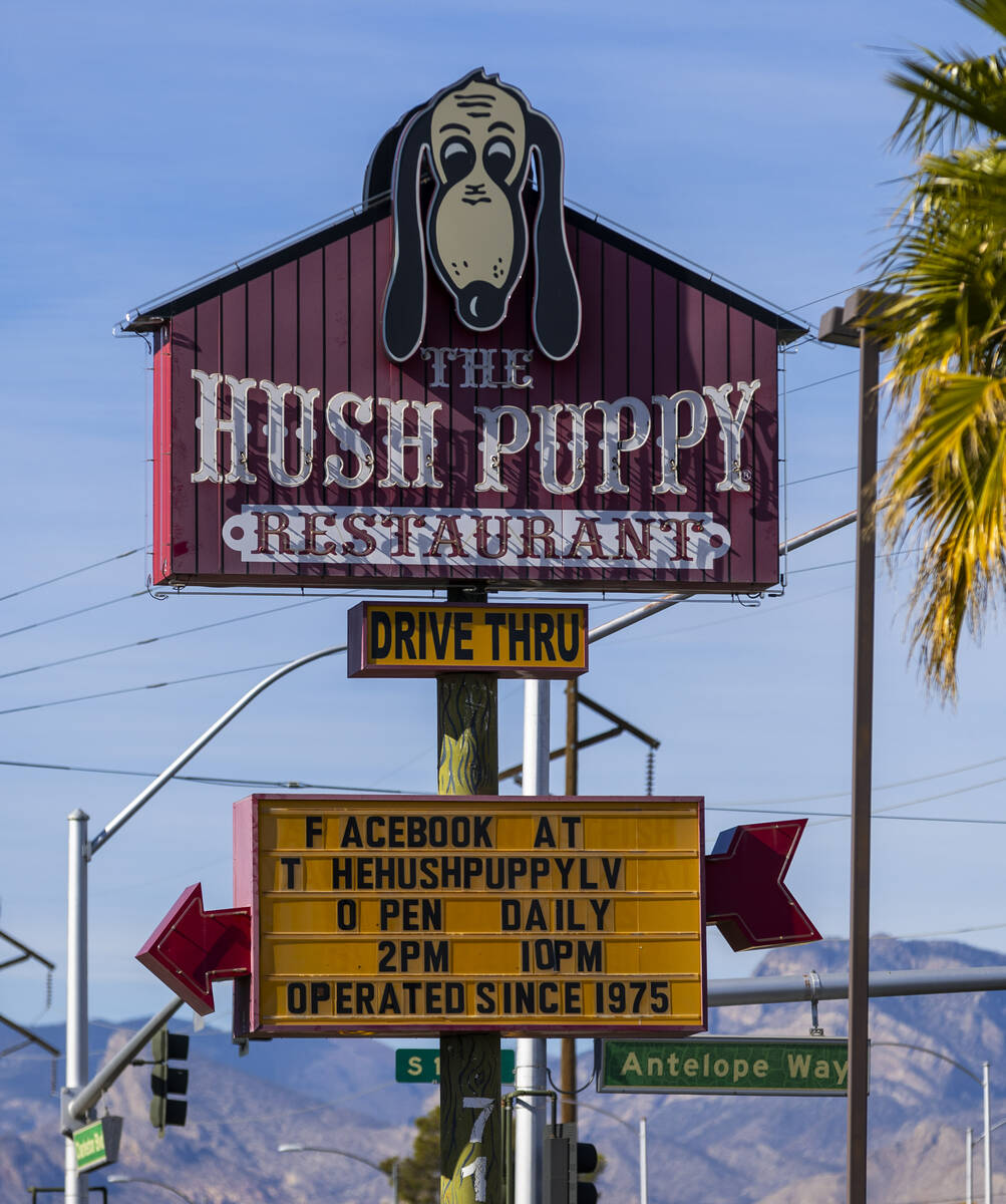 Exterior of the Hush Puppy Restaurant on W. Charleston Boulevard on Wednesday, Nov. 13, 2024, i ...