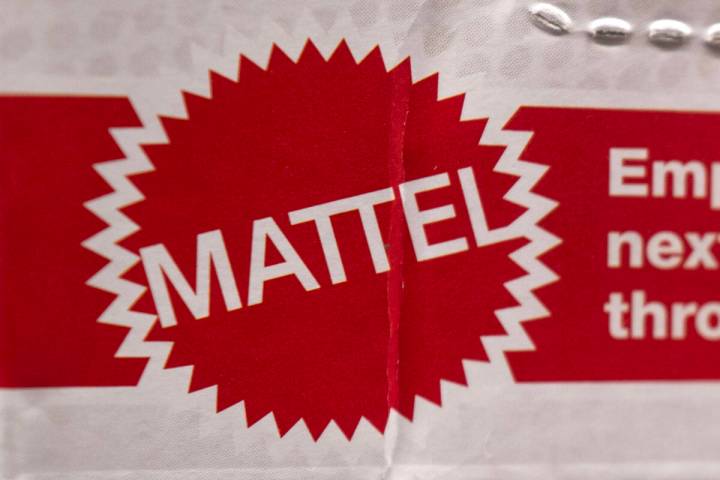 The Mattel logo is printed on the package of one of their toys being offered for sale on April ...