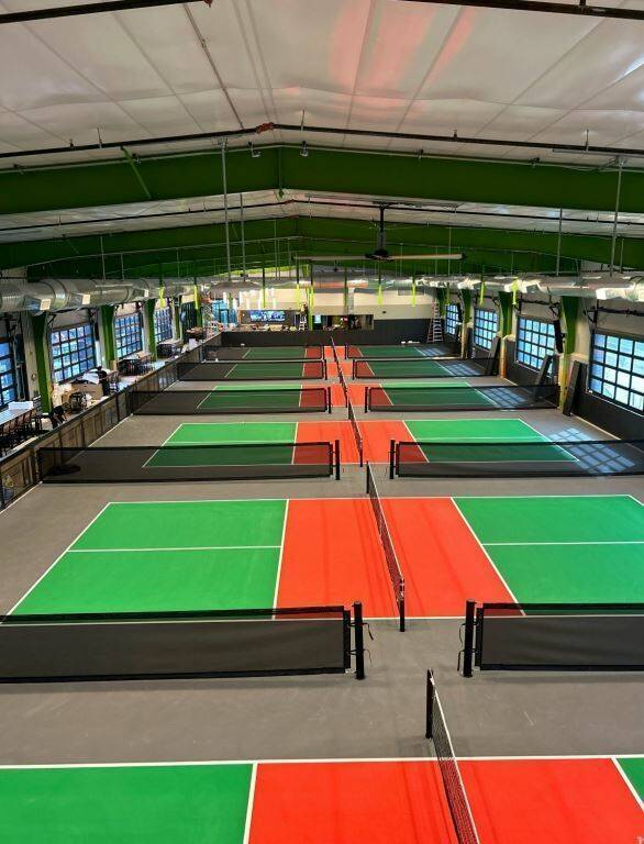 The indoor courts at the new Chicken N Pickle, set to open Nov. 19 on Saint Rose Parkway in Hen ...