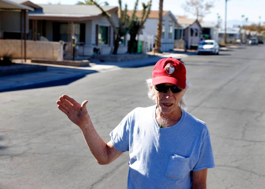 Chris Martin, who lives in a 55-plus mobile home complex, speaks about Monique Gilbertson durin ...