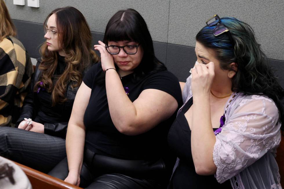 Friends of DUI crash victims family weep as they attend the sentencing of Darryl Smith at the R ...