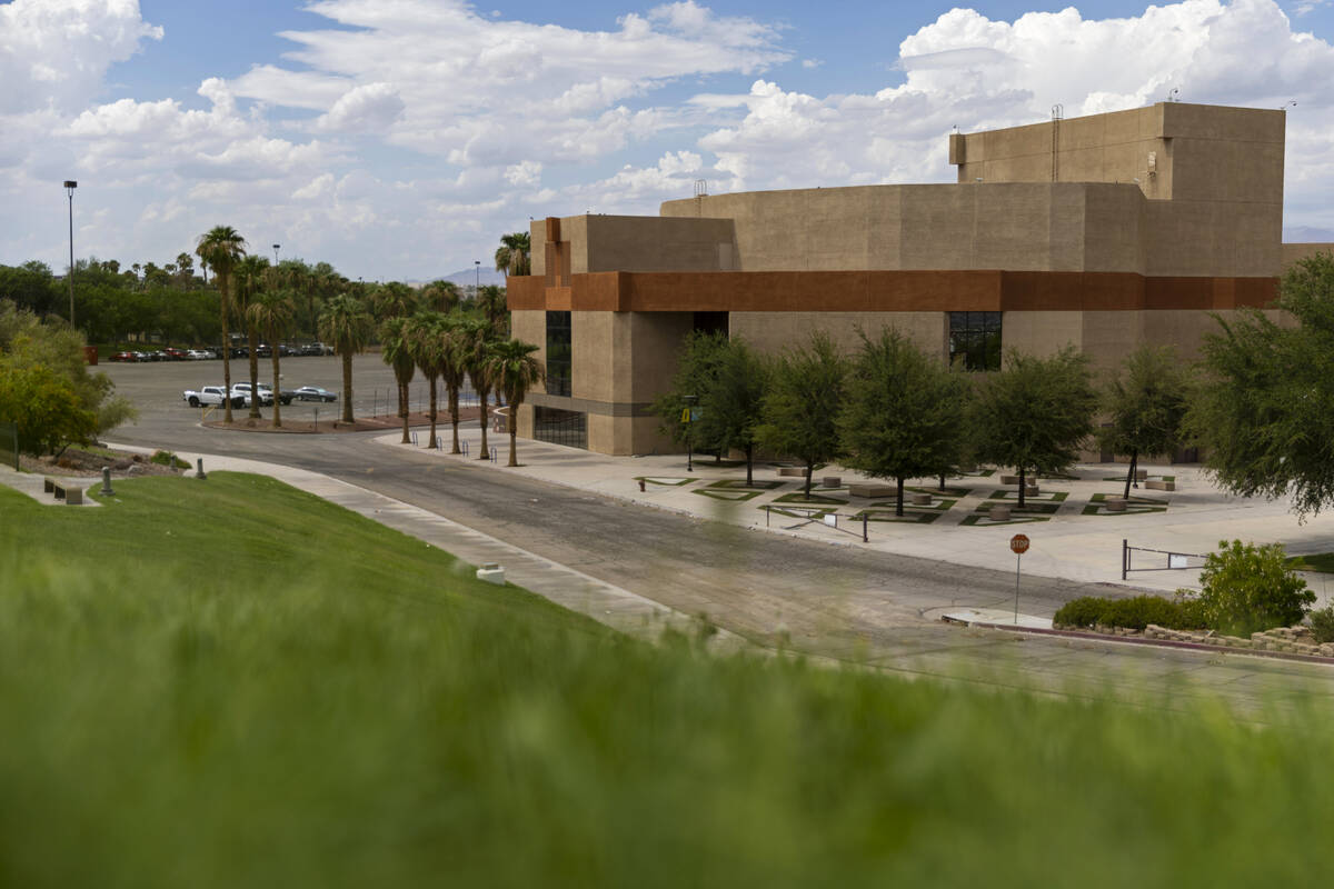 The exterior of the Cashman Center complex in Las Vegas, Monday, Aug. 1, 2022. (Erik Verduzco / ...