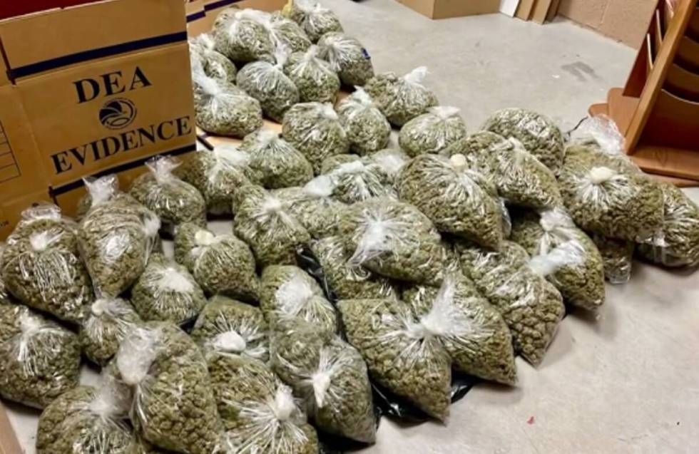 The North Las Vegas Police Department seized 25,950 grams of marijuana in a drug bust. (NLVPD/F ...