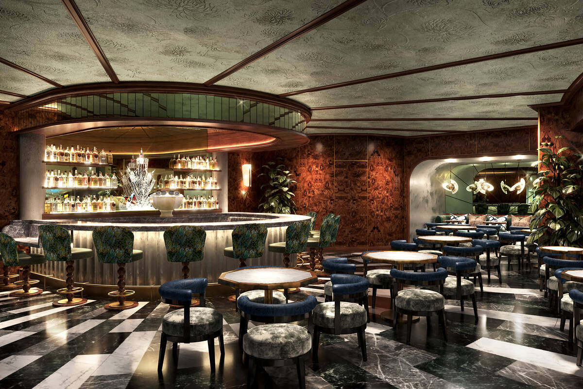 A rendering of the caviar bar at Caspian's Cocktails & Caviar, set to open the last week of ...