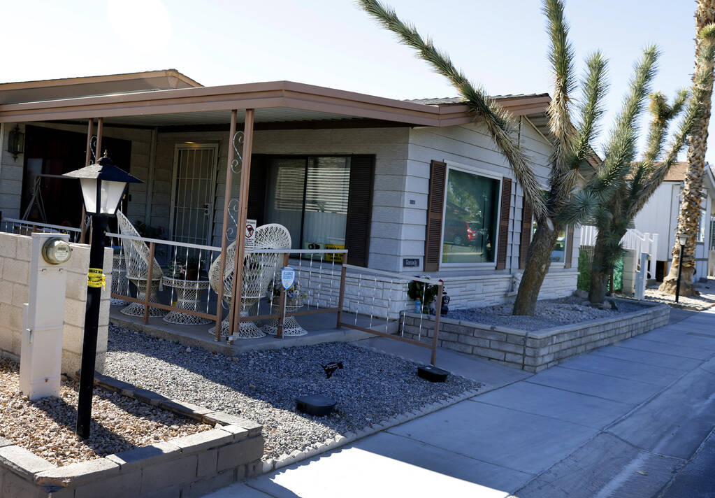 The house where Monique Gilbertson's body was found is seen, on Monday, Nov. 11, 2024, in Las V ...