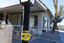 Crime scene tape is seen near the house where Monique Gilbertson's body was found, on Monday, N ...