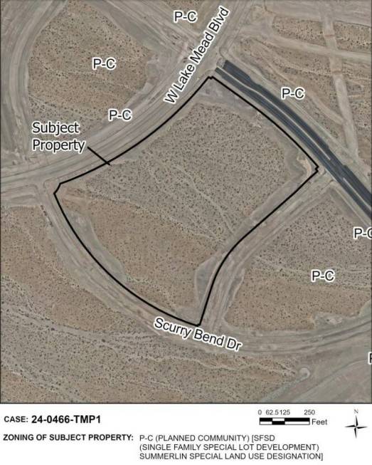 This image from documents submitted to the Las Vegas Planning Commission shows a parcel for the ...