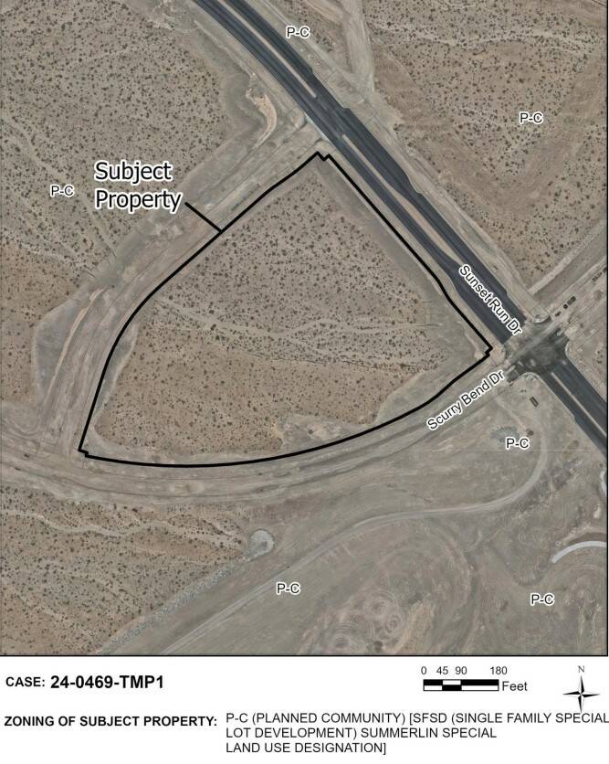 This image from documents submitted to the Las Vegas Planning Commission shows a parcel for the ...