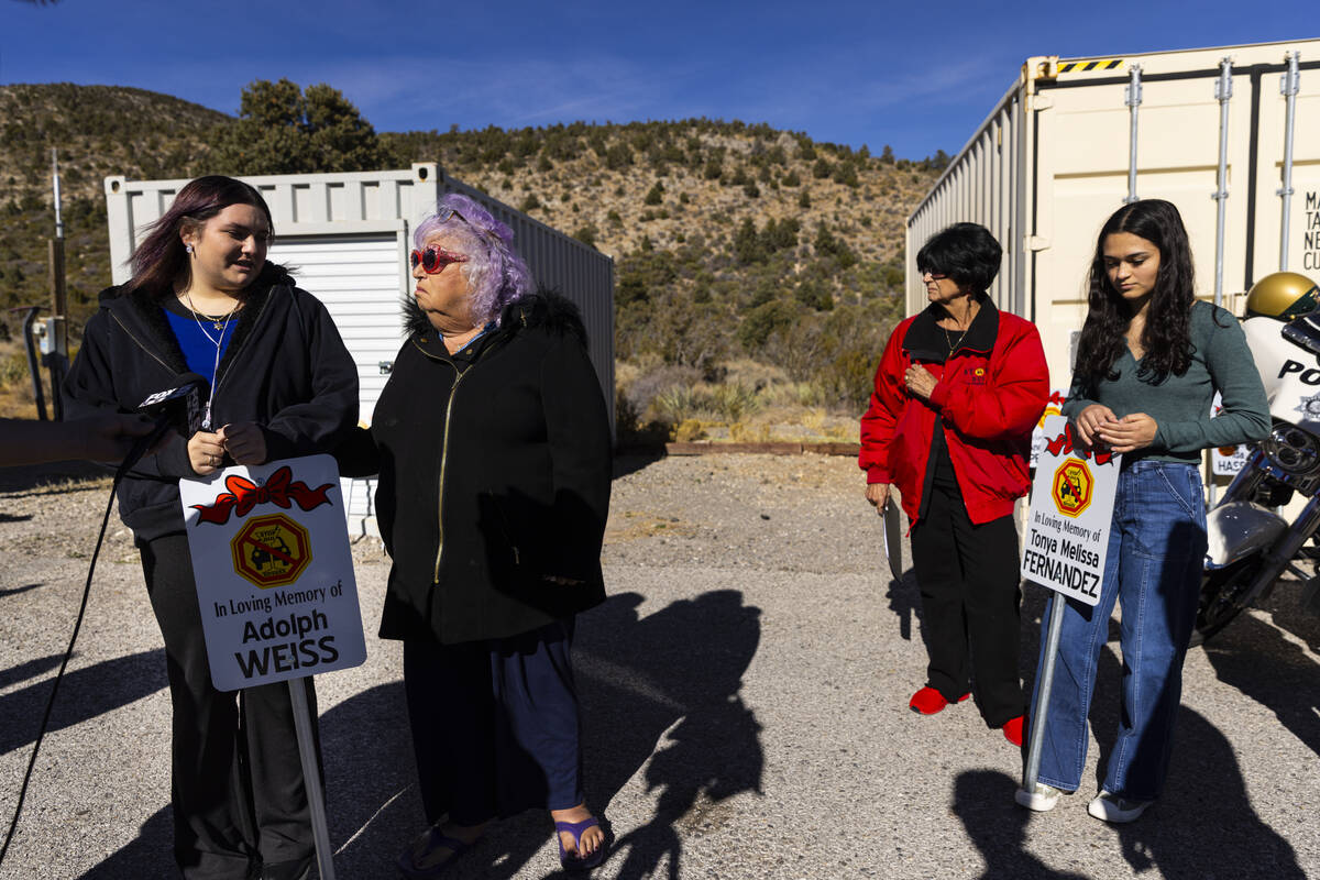 Denise Parish, second from left, who lost her husband, Adolph Weiss in a fatal crash caused by ...