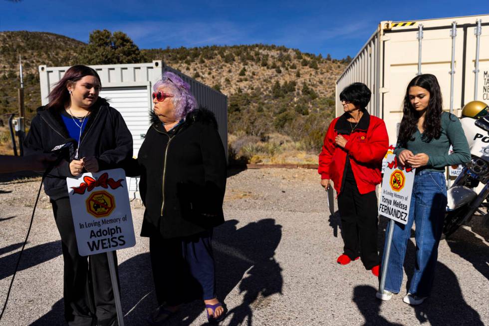 Denise Parish, second from left, who lost her husband, Adolph Weiss in a fatal crash caused by ...