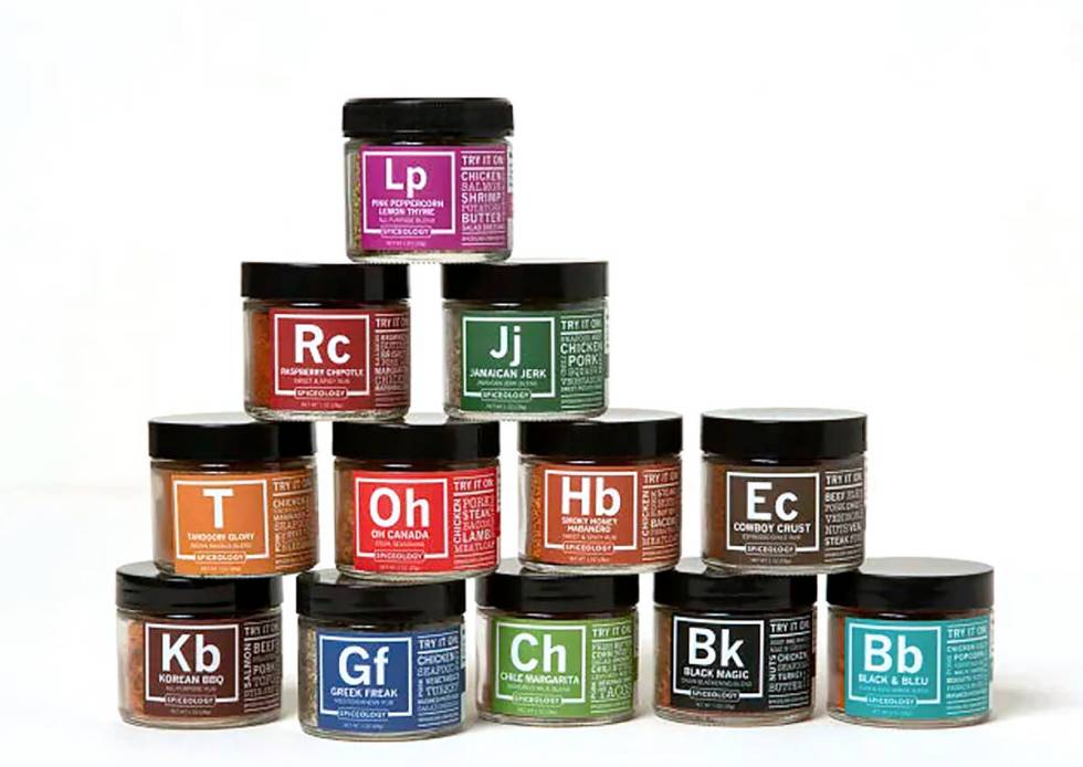 4. Culinary alchemy A dozen mini jars filled with a variety of internationally inspired spices. ...