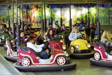 Bumper cars at MGM Grand Adventures Theme Park. The park opened to the public on Dec. 18, 1993. ...