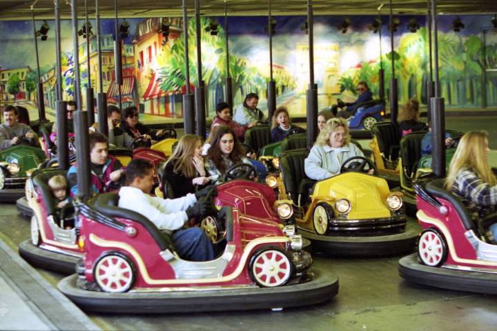 Bumper cars at MGM Grand Adventures Theme Park. The park opened to the public on Dec. 18, 1993. ...