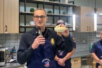 Capt. Clark Lamping of the Clark County Fire Department discusses the importance of smoke detec ...