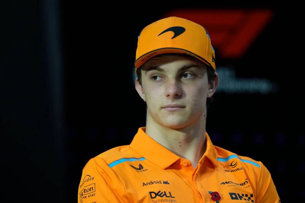 McLaren driver Oscar Piastri, of Australia, attends a press conference ahead of the Brazilian F ...