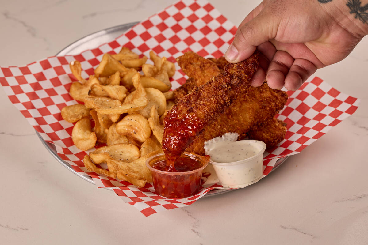 Chicken tenders from Smash and Slice, a family-owned burger and pizza spot that opened in Novem ...