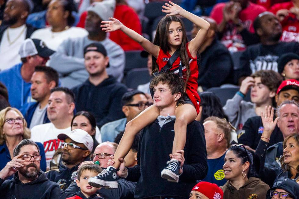 UNLV fans have fun as the team dominates the San Diego State Aztecs during the first half of th ...