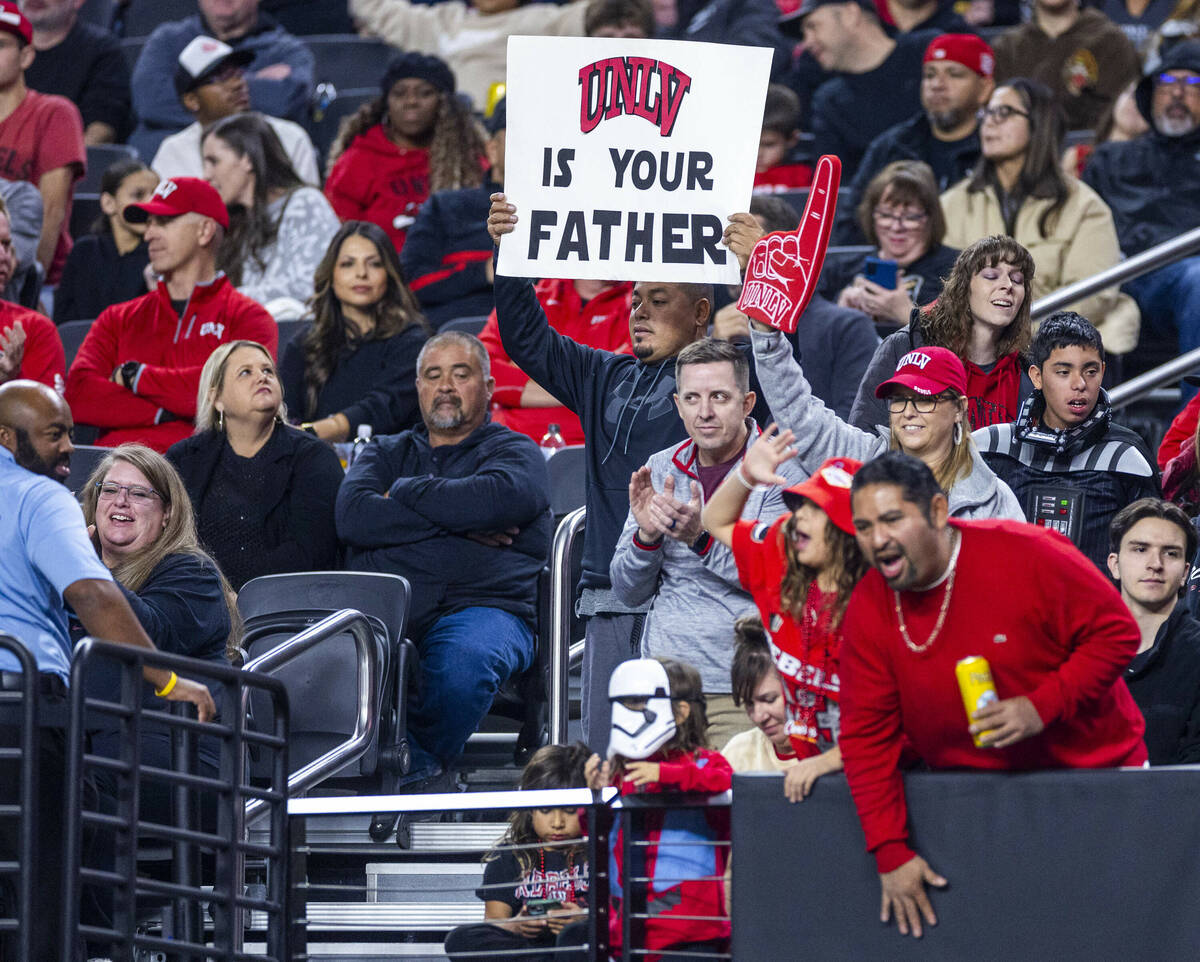 UNLV fans have fun as the team dominates the San Diego State Aztecs during the first half of th ...