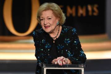 FILE - Betty White speaks on stage at the 70th Primetime Emmy Awards on Monday, Sept. 17, 2018, ...