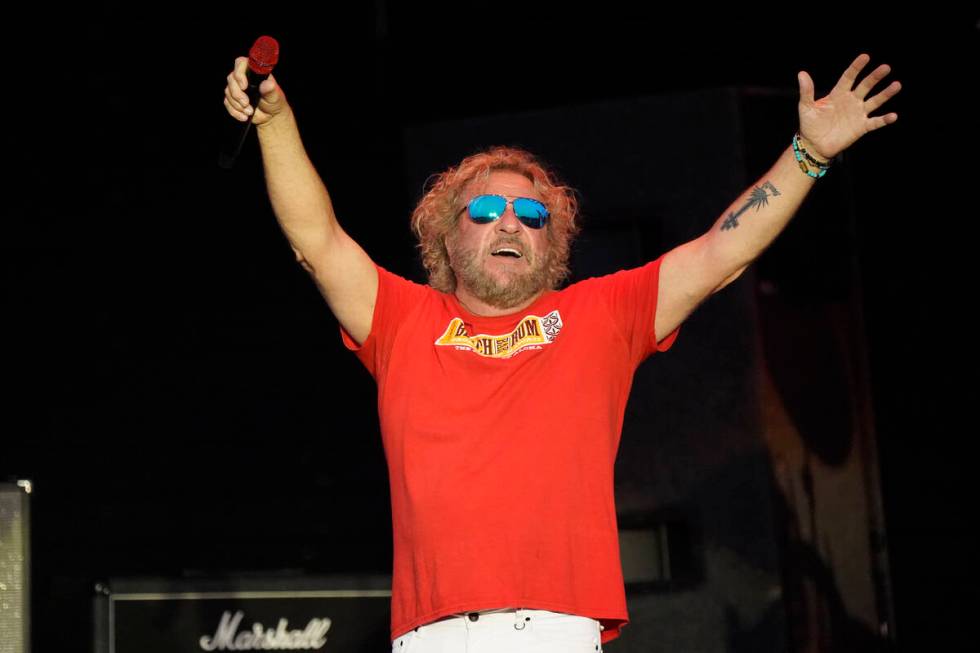 Sammy Hagar performs with The Circle at RiverEdge Park in Aurora, Ill. on Sunday, July 18, 2021 ...