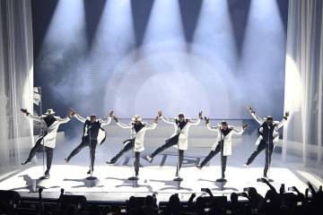 New Edition is shown at Encore Theater at Wynn Las Vegas on Wednesday, Feb. 28, 2024. The iconi ...