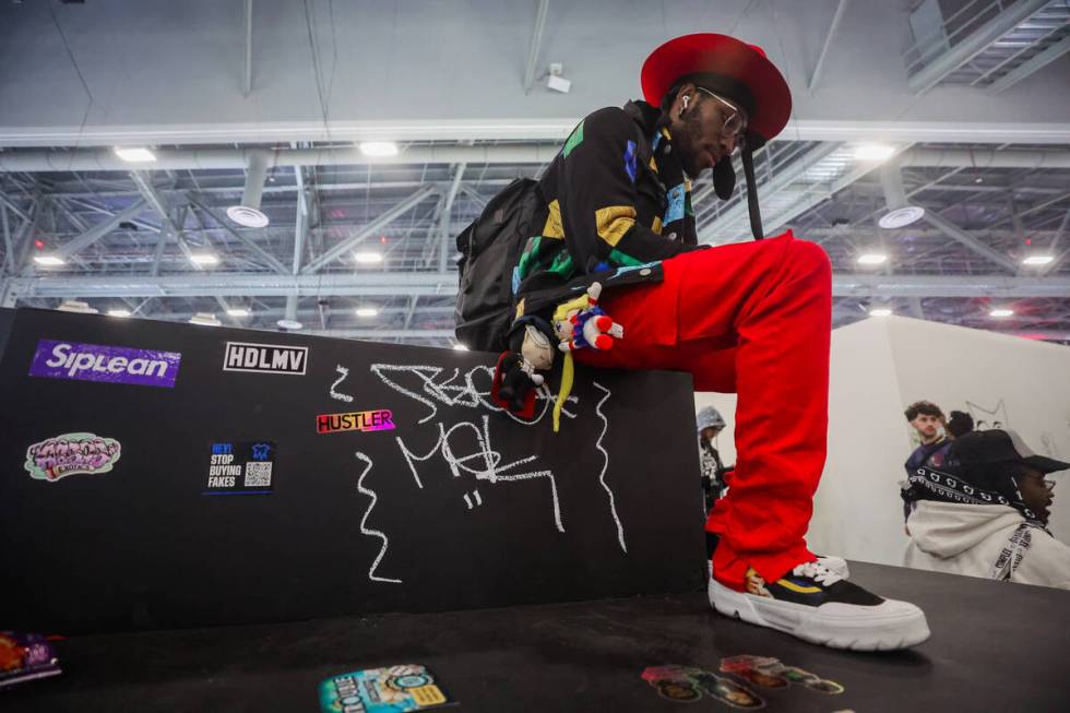 T-Shawn Russell takes a moment to relax during ComplexCon at the Las Vegas Convention Center on ...