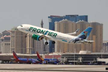 Denver-based Frontier Airlines will compete on routes from Las Vegas to Reno-Tahoe Internationa ...