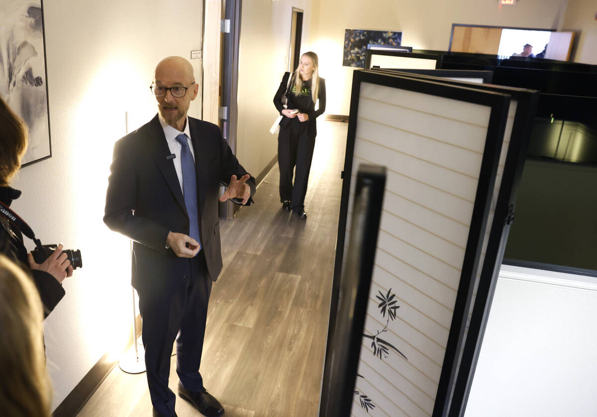 Dr. James Tenney, director of the Wellness Bureau, leads a tour of the newly opened facility, o ...