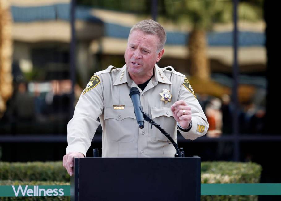 Sheriff Kevin McMahill speaks before the ribbon cutting ceremony for the newly opened Wellness ...