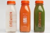 Saturday's Erewhon pop-up will feature juices and wellness shots bottled in limited-edition Rac ...