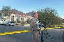 Metropolitan Police Department Homicide Section Lt. Jason Johansson speaks during a press confe ...