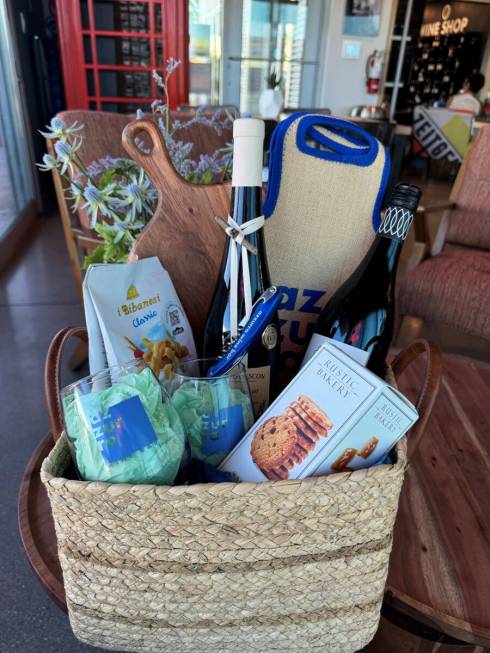 Holiday gift baskets from Azzurra Wine Bar on Water Street in Henderson. (Azzurra Wine Bar)