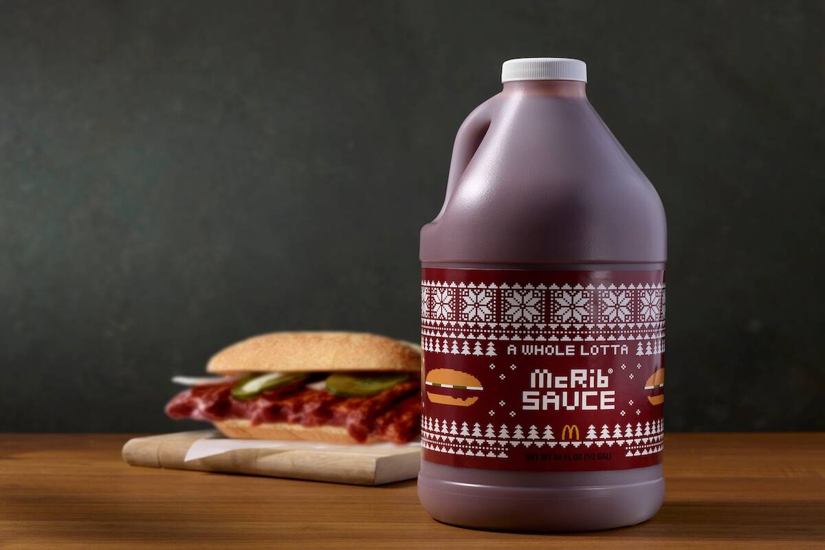 McDonald's is set to sell half-gallon jugs of its signature McRib sauce. (Courtesy McDonald's)