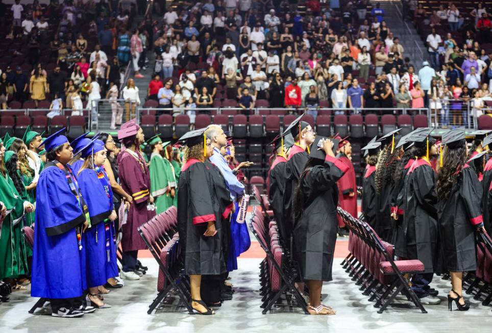 Graduates during the Clark County School District summer commencement ceremony at The Orleans A ...