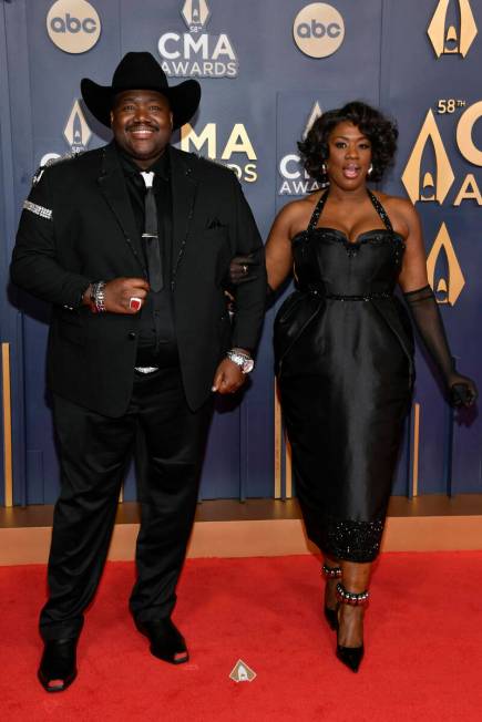 Michael Trotter Jr., left, and Tanya Trotter of the duo The War and Treaty arrive at the 58th A ...