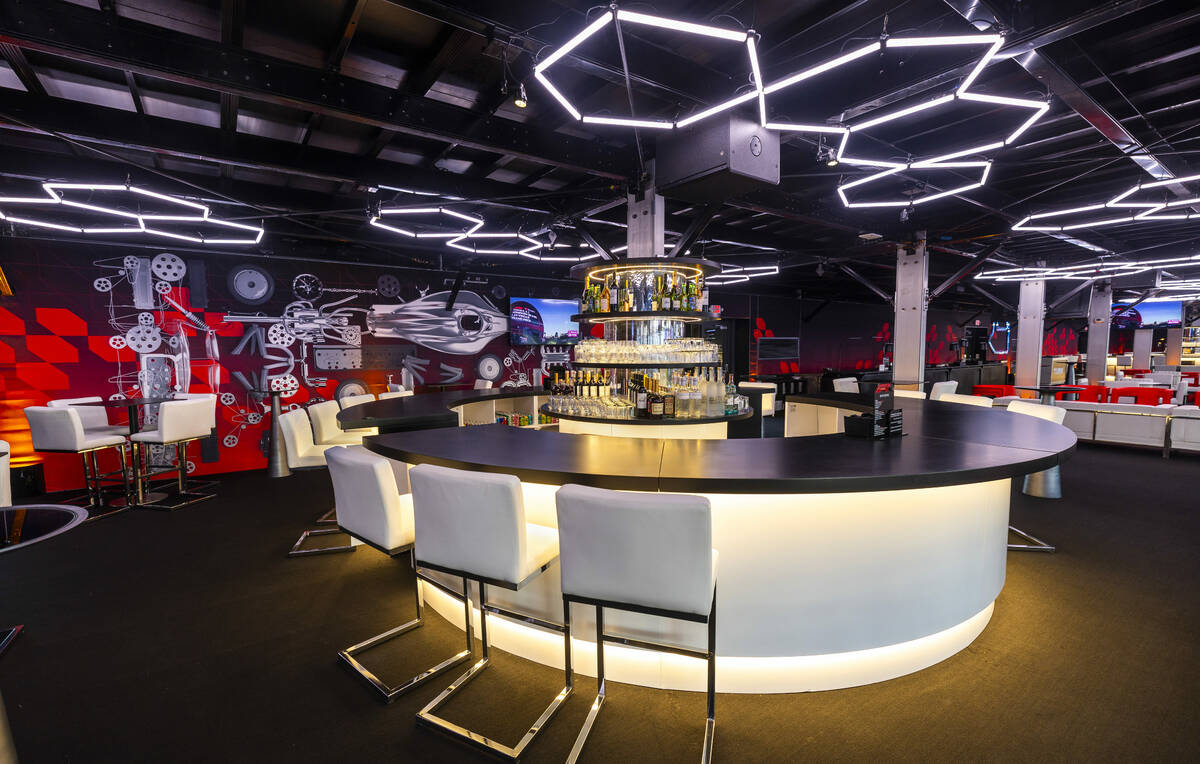 One of the bars and cool interior on the second floor within the Turn 3 Club along the track of ...