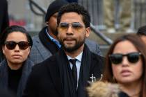 FILE - Former "Empire" actor Jussie Smollett leaves the Leighton Criminal Courthouse in Chicago ...