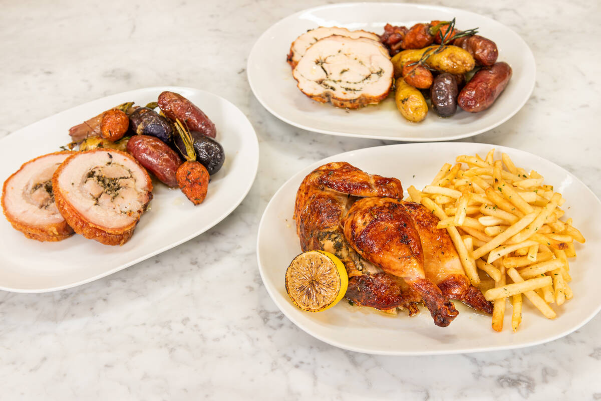 Rotisserie dishes from Dominique Ansel Marché at Paris Las Vegas on the Strip. (Caesars Entert ...