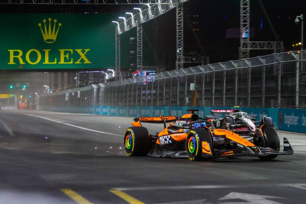 Formula 1 McLaren driver Oscar Piastri speeds down the circuit during the first open practice a ...