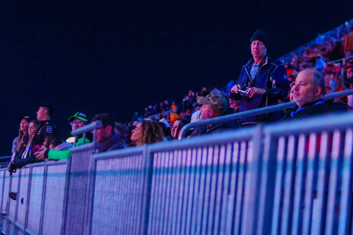 Formula 1 fans watch drivers zoom by the grandstands during the first open practice ahead of th ...