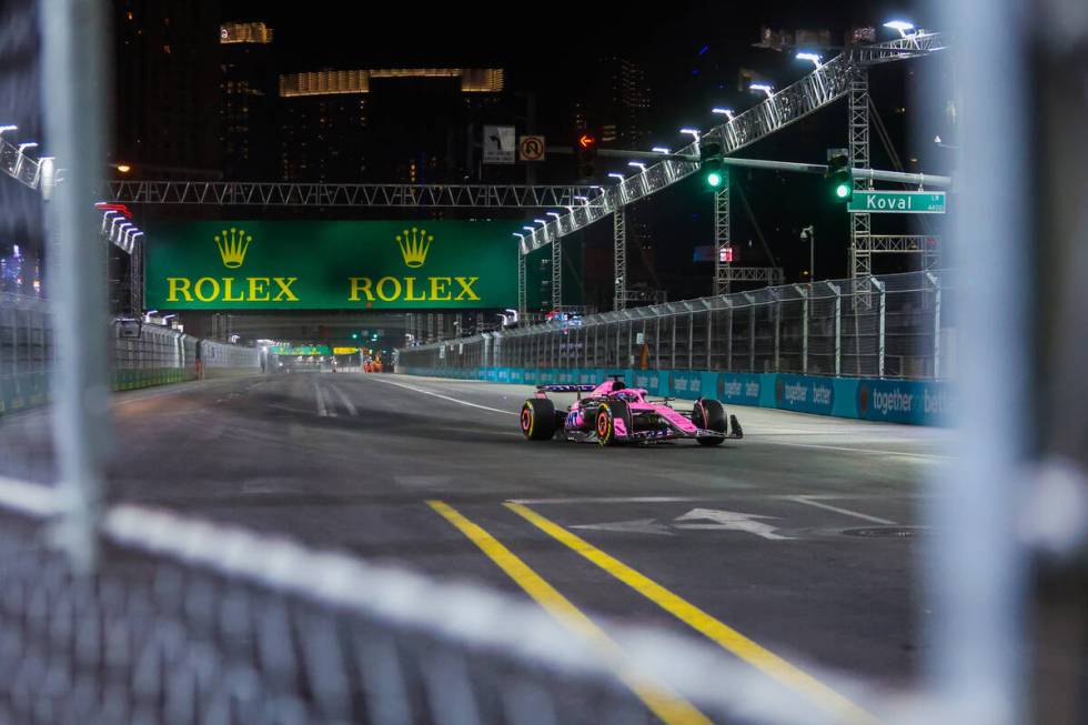 Formula 1 Alpine driver Esteban Ocon speeds down the circuit during the first open practice ahe ...