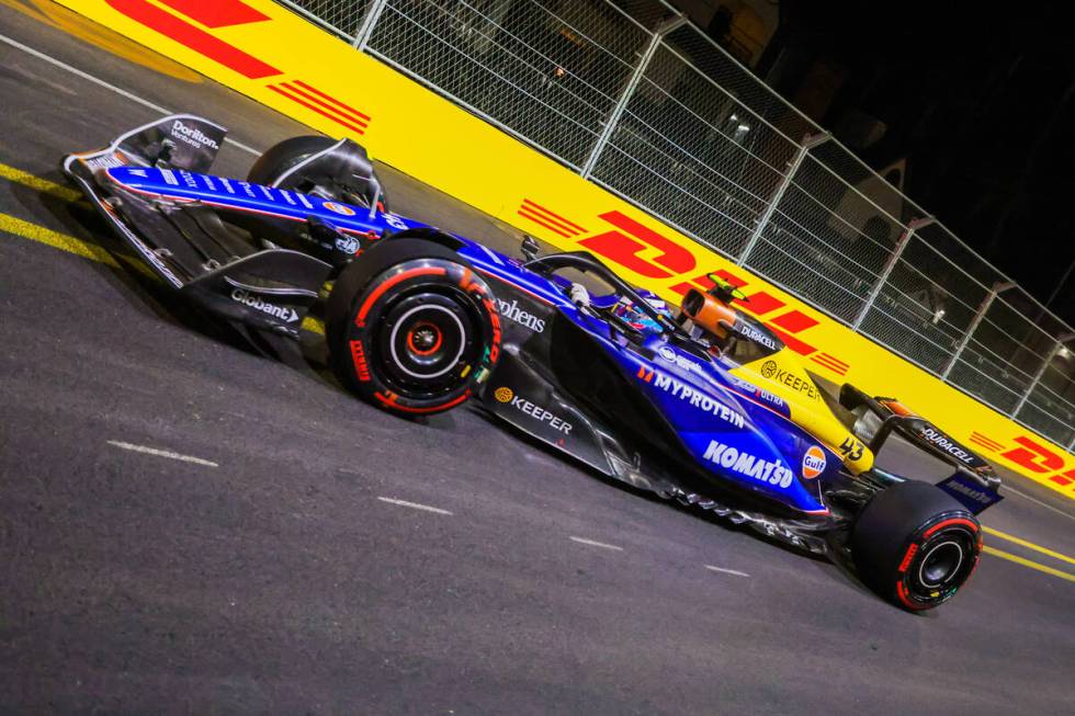 Formula 1 Williams driver Franco Colapinto speeds down the circuit during the second practice s ...