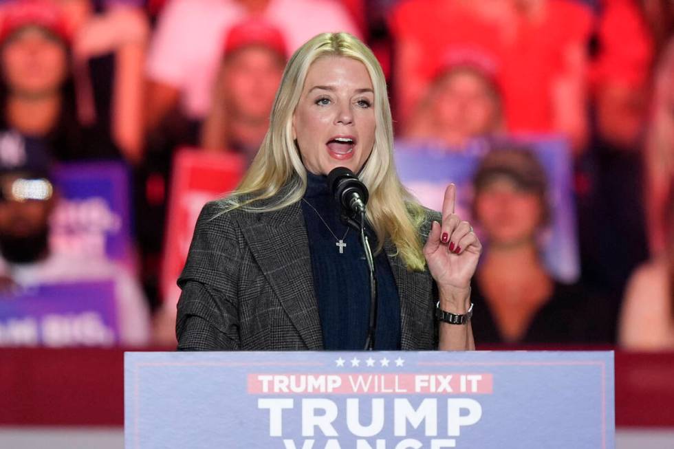 Former Florida Attorney General Pam Bondi, speaks before Republican presidential nominee former ...