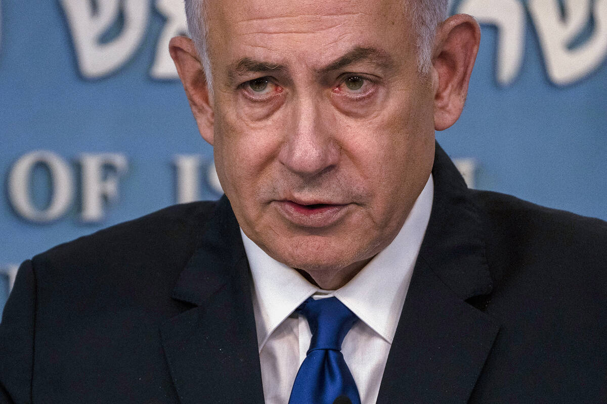 Israeli Prime Minister Benjamin Netanyahu speaks during a joint press conference in Jerusalem o ...