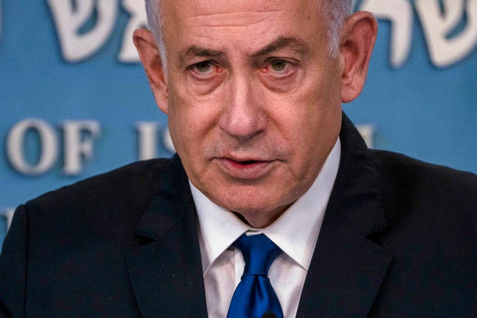 Israeli Prime Minister Benjamin Netanyahu speaks during a joint press conference in Jerusalem o ...