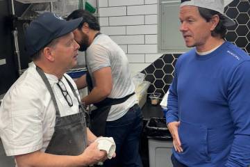 Mark and Paul Wahlberg are shown at Sand Dollar Lounge on Polaris and Spring Mountain on Wednes ...