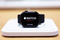 Apple Watch Series 10 are seen on display at the Fifth Avenue Apple Store on new products launc ...