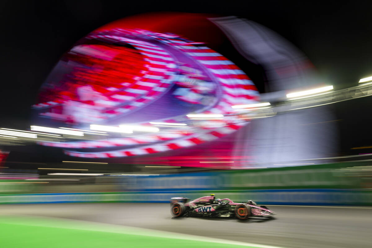 Alpine driver Pierre Gasly on his way to third place during the qualifying round for the Formul ...