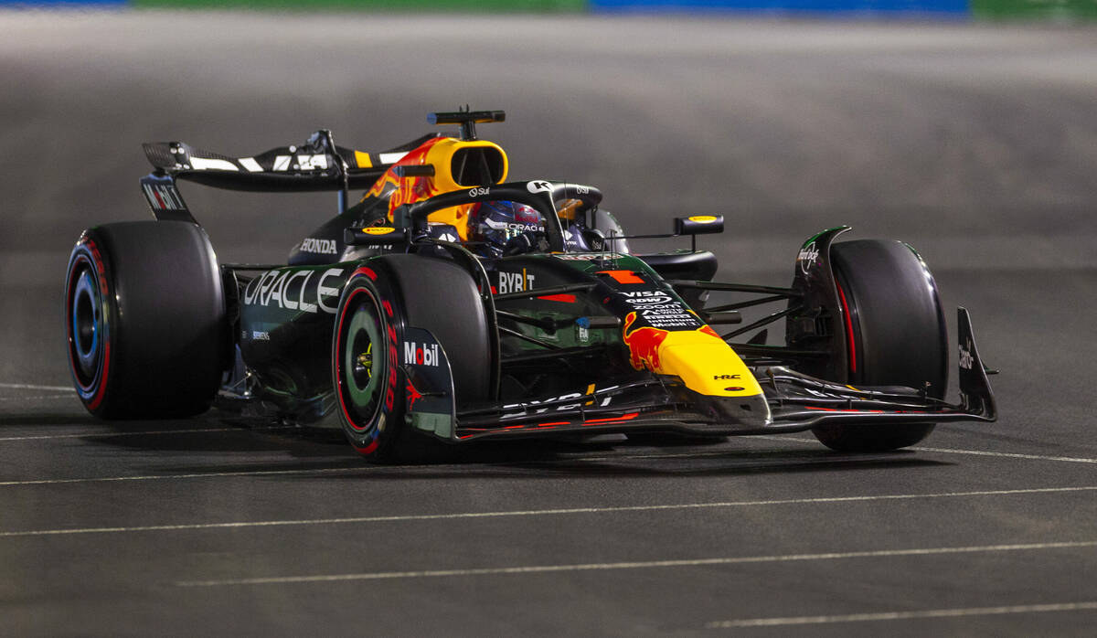 Red Bull Racing driver Max Verstappen during the qualifying round for the Formula 1 Las Vegas G ...